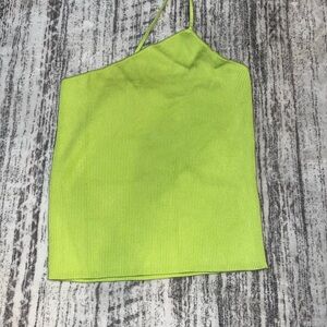 Lime Green Ribbed Halter Top